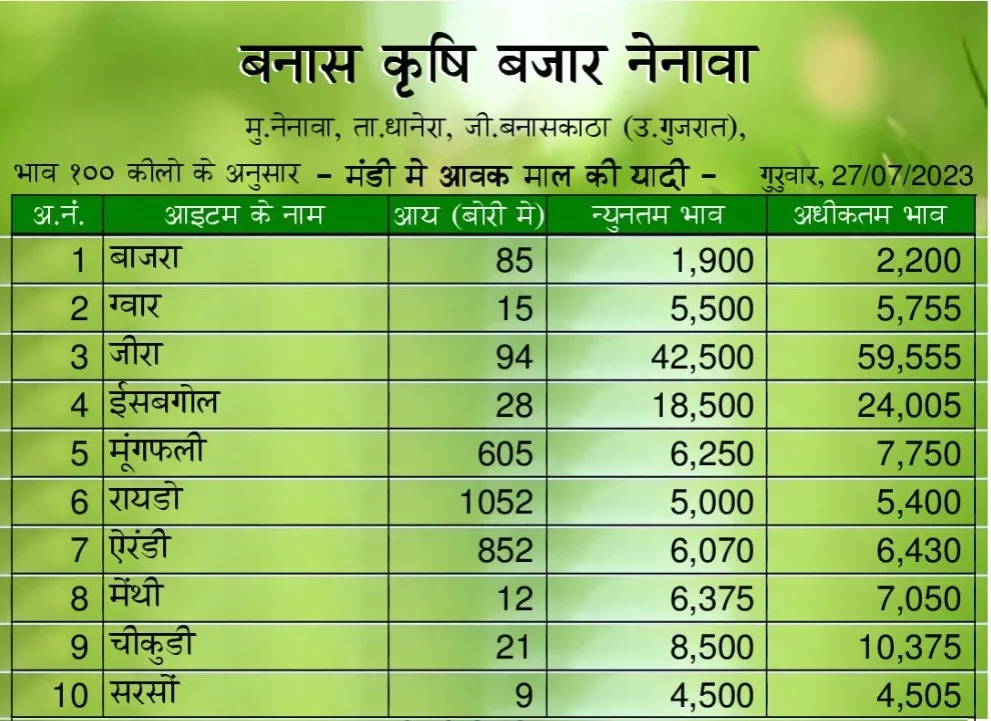 नेनावा मंडी भाव